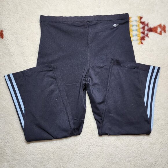 Vintage Adidas Leggings Straight Large Gray Mid Rise Workout Y2K Logo Athletic - Picture 3 of 8